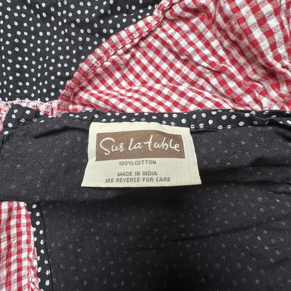 Sur La Table Apron Womens One Size Gingham Ruffle Paris Eiffel Tower Polka Dot